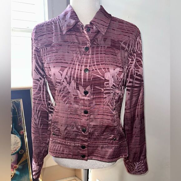 Coldwater Creek Textured Light Snap Jacket Size Medium - Picture 1 of 9